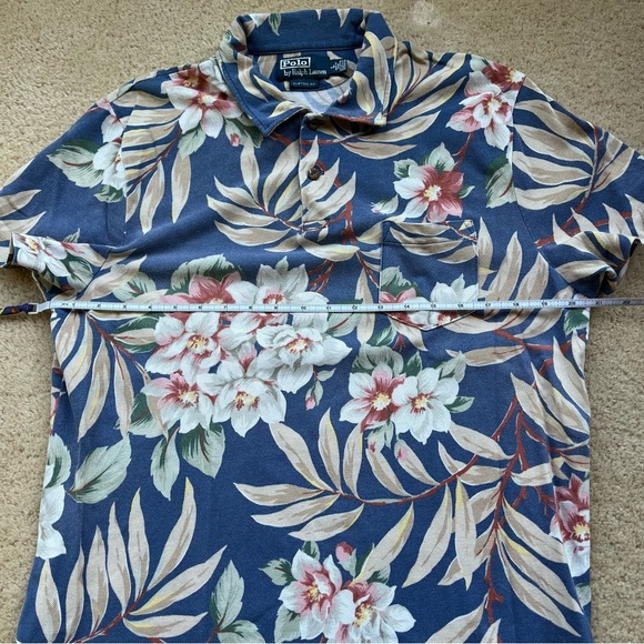 Polo Ralph Lauren 2011 Men’s Blue Floral Print Polo Shirt - Sz L - VGUC - Picture 5 of 5